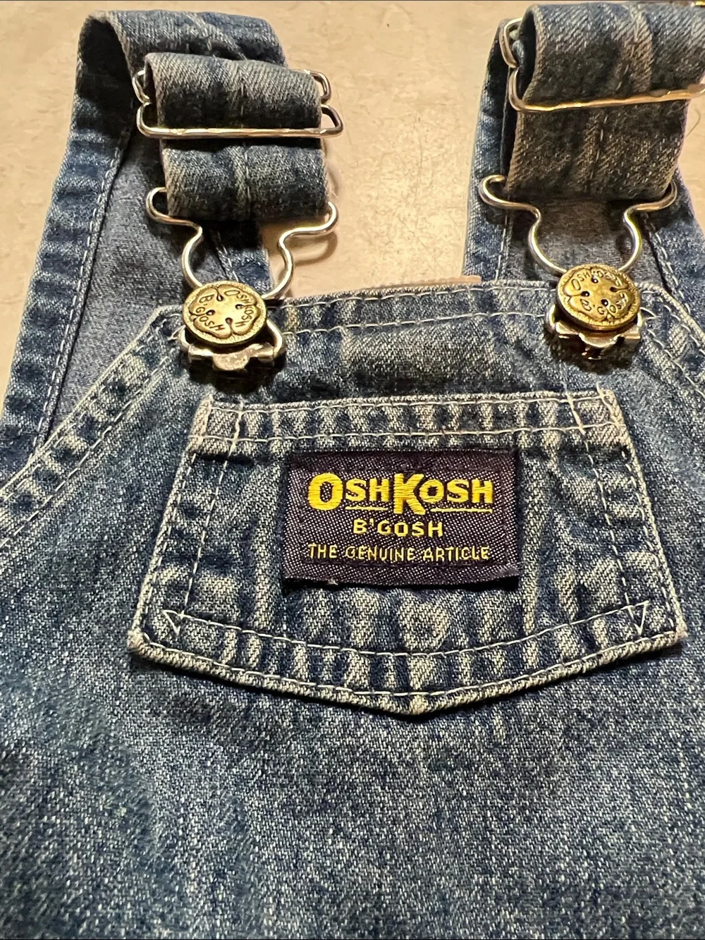 OshKosh B'gosh Vintage Denim Short Overalls in Blue